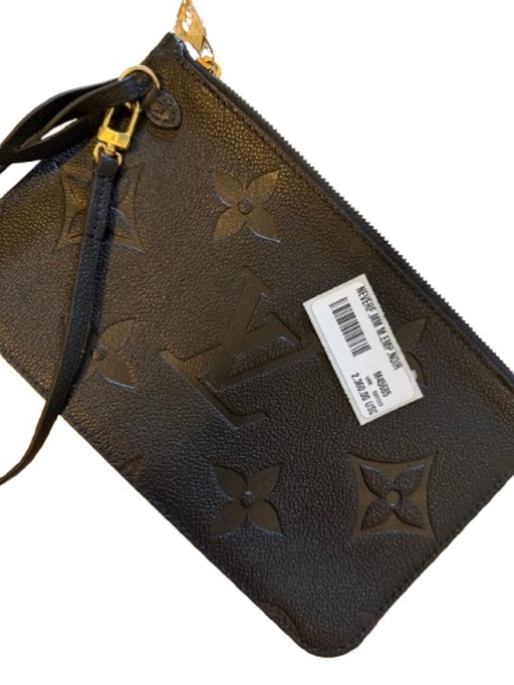 Louis Vuitton Neverfull Pochette Wristlet – Monogram Empreinte Leather (Black)